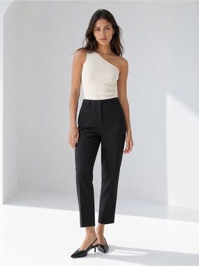 ARITZIA Wilfred Jallade Pant Black Size 6 High-Waist Cropped Crepe